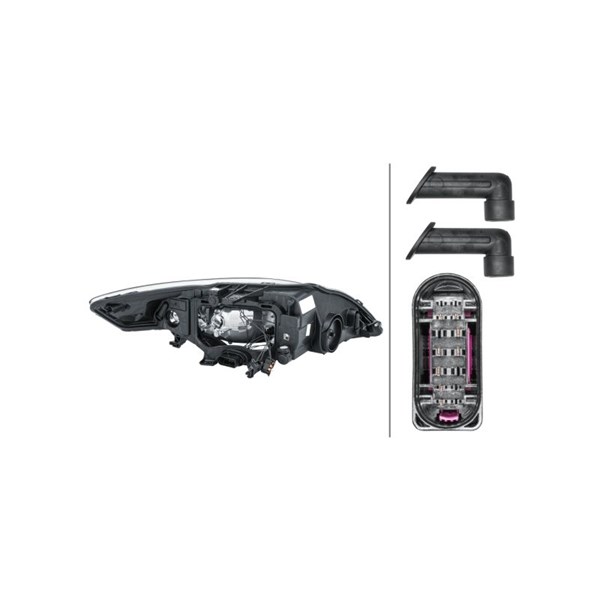 Strålkastare 12V, Vänster Hella 1EF 010 541-011 HELLA