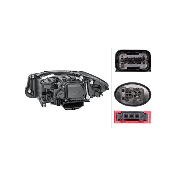 Strålkastare 12V, Höger Hella 1ZT 011 087-921 HELLA