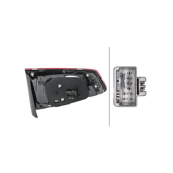 Baklykta 12V, Höger Hella 2TZ 011 890-081 HELLA