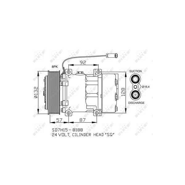Kompressor, klimatanläggning 24V Nrf 32733 NRF
