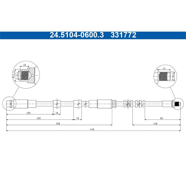 Bromsslang, Framaxel Ate 24.5104-0600.3 ATE