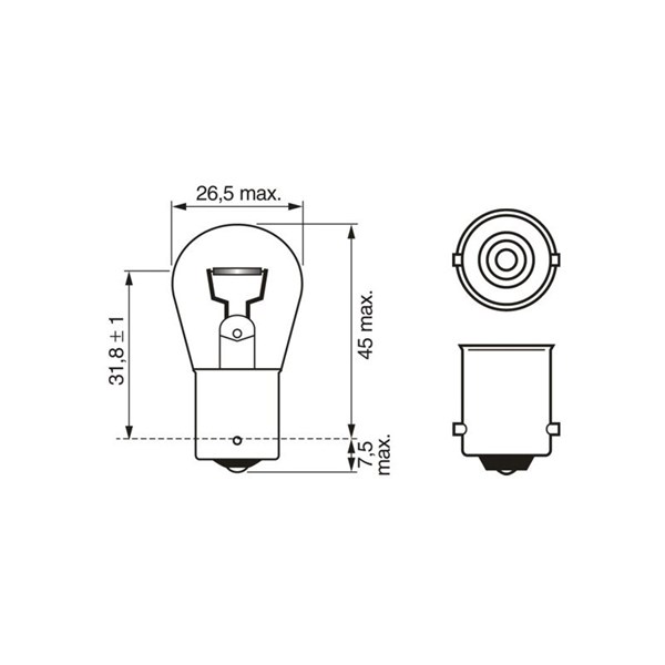 Glödlampa, blinker, Fram, Bak, Sidoinstallation Bosch 1 987 302 5 BOSCH