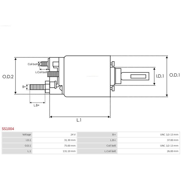 Magnetswitch, startmotor, Universal 24V As-pl SS1004 AS-PL