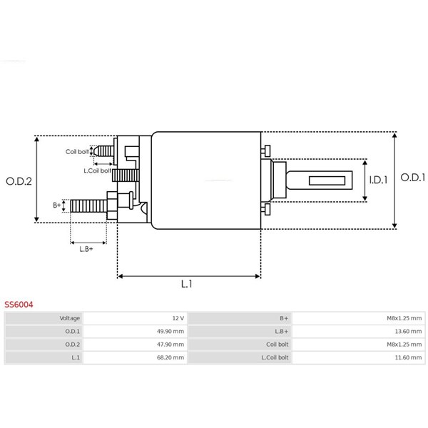 Magnetswitch, startmotor 12V As-pl SS6004 AS-PL Magnetswitch, startmotor 12V As-pl SS6004 AS-PL