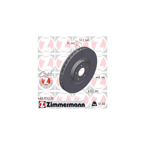 Bromsskiva, Framaxel, framaxel vänster Zimmermann 460.1552.20 ZIMMERMANN
