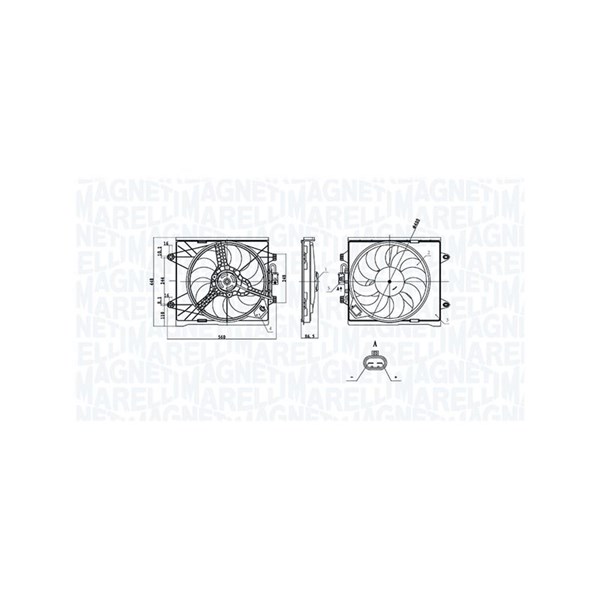 Fläkt, kylare 12V Magneti marelli 069422893010 MAGNETI MARELLI