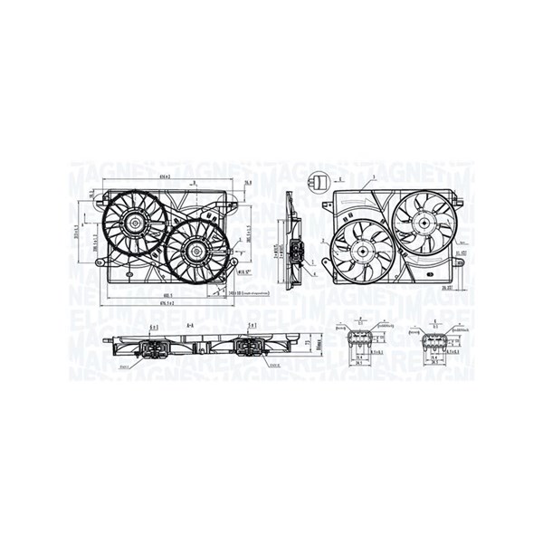Fläkt, kylare 12V Magneti marelli 069422901010 MAGNETI MARELLI