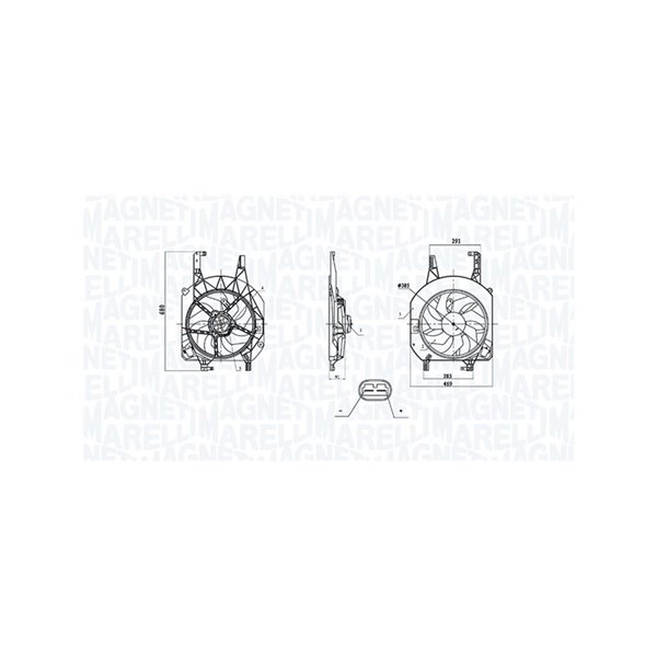 Fläkt, kylare 12V Magneti marelli 069422902010 MAGNETI MARELLI