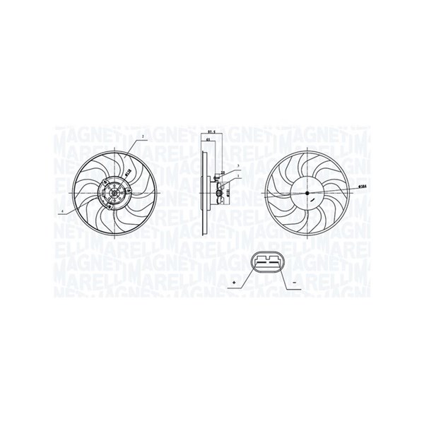 Fläkt, kylare 12V Magneti marelli 069422903010 MAGNETI MARELLI