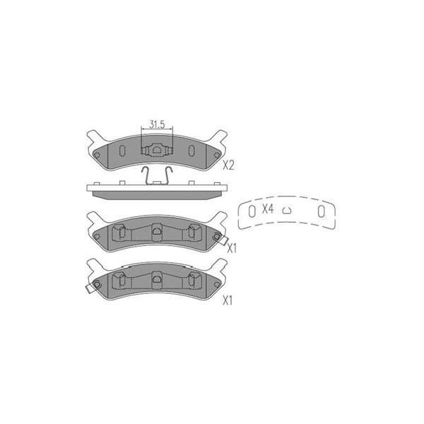 Bromsbeläggsats, Bakaxel Kavo parts KBP-3043 KAVO PARTS