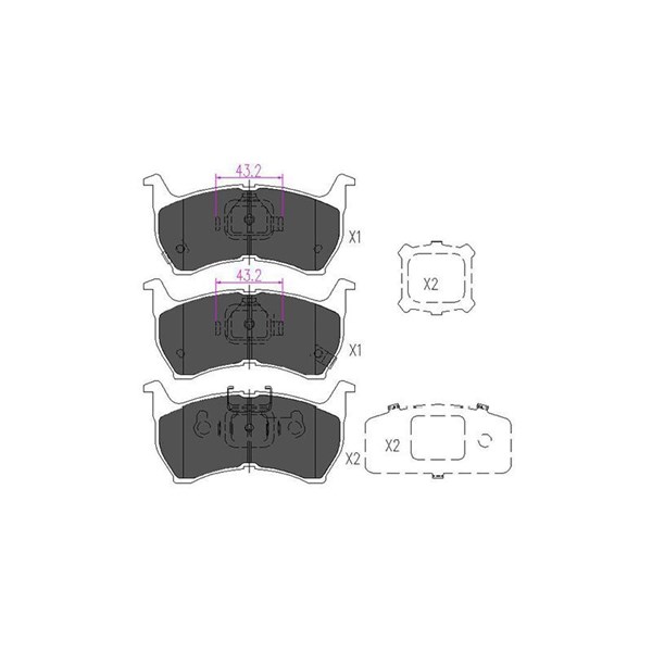 Bromsbeläggsats, Framaxel Kavo parts KBP-4519 KAVO PARTS