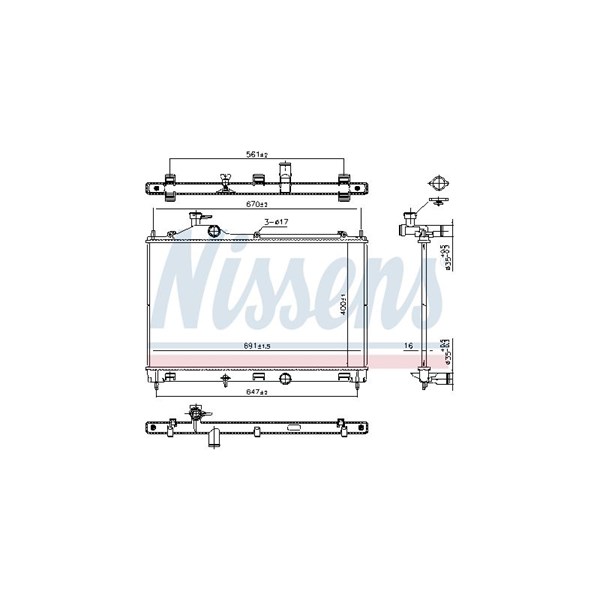 Kylare, motorkylning Nissens 607027 NISSENS Kylare, motorkylning Nissens 607027 NISSENS