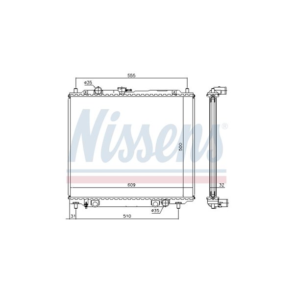 Kylare, motorkylning Nissens 62801 NISSENS