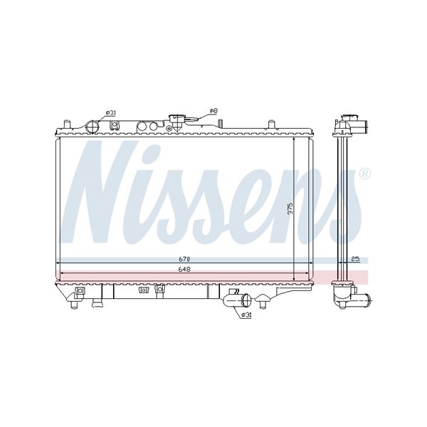 Kylare, motorkylning Nissens 63390 NISSENS Kylare, motorkylning Nissens 63390 NISSENS