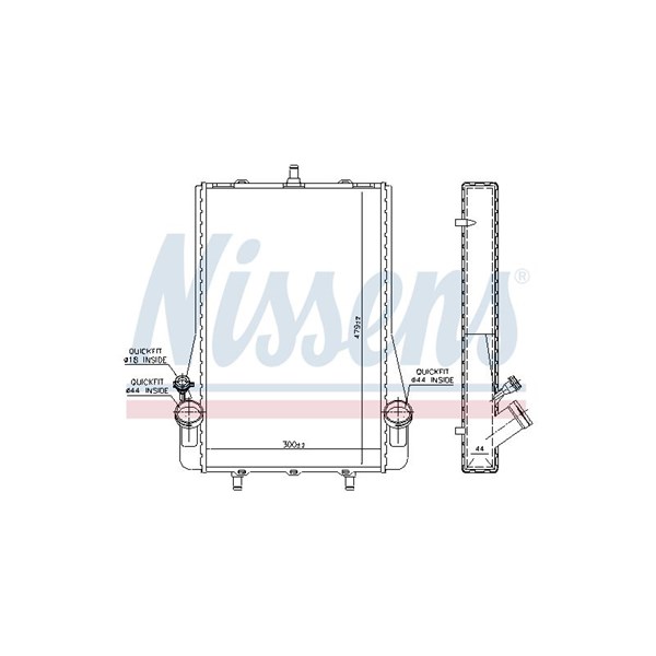 Kylare, motorkylning, Fram, Nedre Nissens 63623 NISSENS