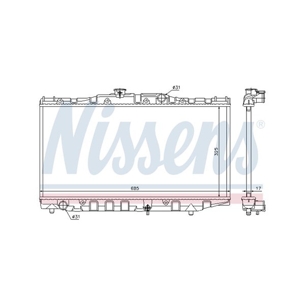 Kylare, motorkylning Nissens 64851 NISSENS Kylare, motorkylning Nissens 64851 NISSENS