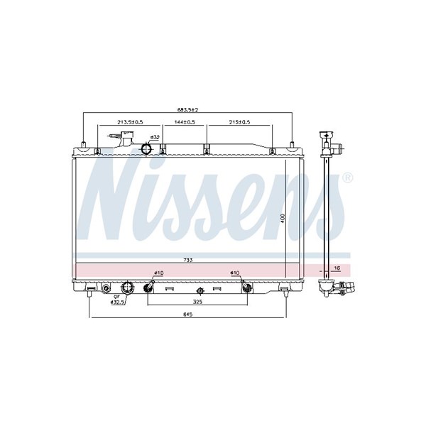 Kylare, motorkylning Nissens 681405 NISSENS