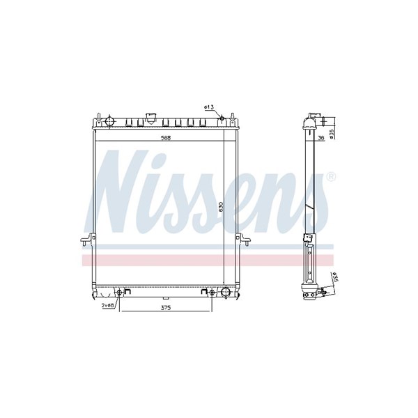Kylare, motorkylning Nissens 68738 NISSENS
