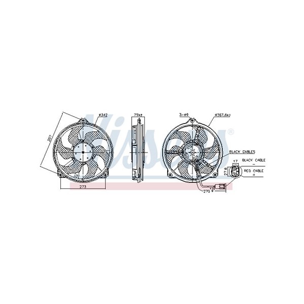 Fläkt, kylare 12V, Vänster, Höger Nissens 850073 NISSENS Fläkt, kylare 12V, Vänster, Höger Nissens 850073 NISSENS