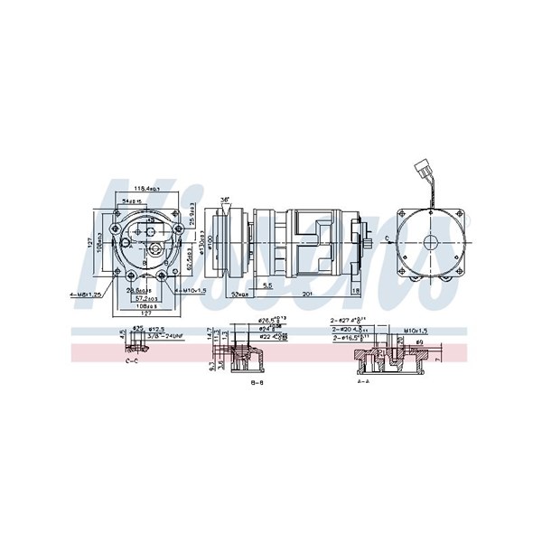 Kompressor, klimatanläggning 12V Nissens 890369 NISSENS