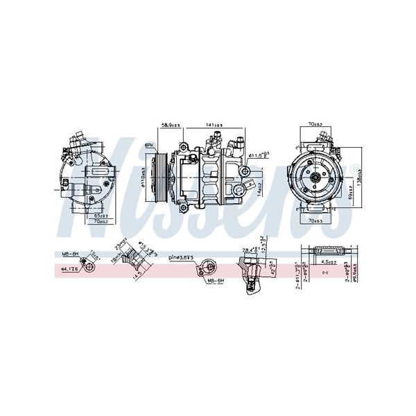 Kompressor, klimatanläggning 12V Nissens 890608 NISSENS