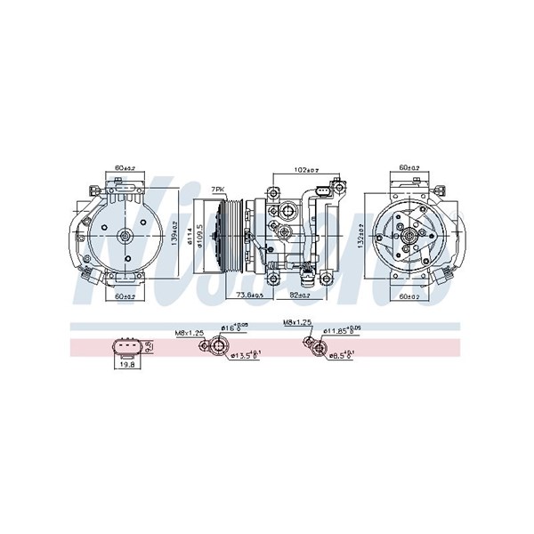 Kompressor, klimatanläggning 12V Nissens 890875 NISSENS