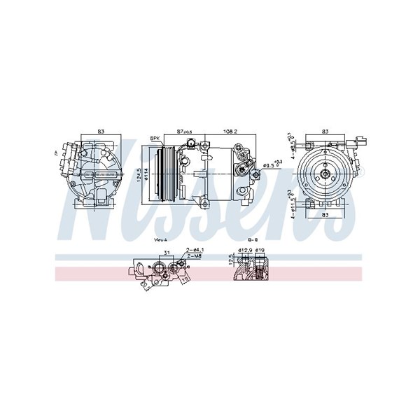 Kompressor, klimatanläggning 12V Nissens 890897 NISSENS