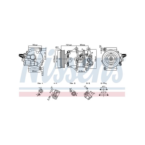 Kompressor, klimatanläggning 12V Nissens 890898 NISSENS
