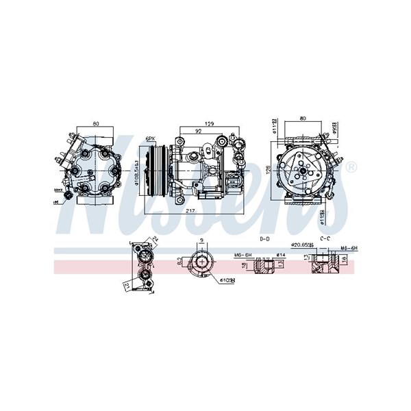 Kompressor, klimatanläggning 12V Nissens 890979 NISSENS