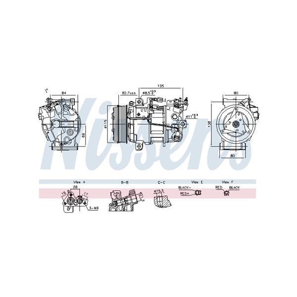 Kompressor, klimatanläggning 12V Nissens 891042 NISSENS