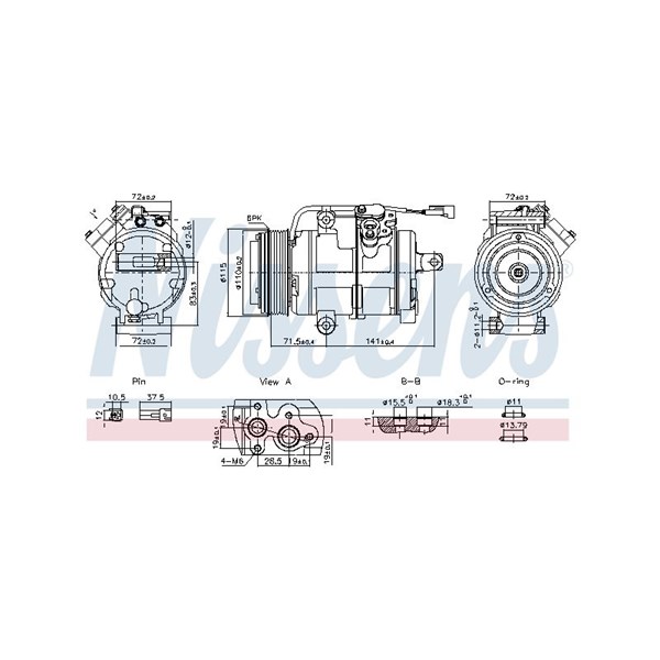 Kompressor, klimatanläggning 12V Nissens 891060 NISSENS