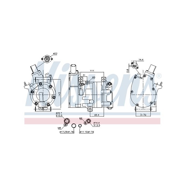 Kompressor, klimatanläggning Nissens 891066 NISSENS