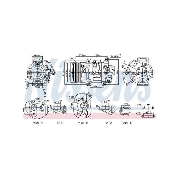 Kompressor, klimatanläggning 12V Nissens 891069 NISSENS