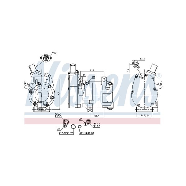 Kompressor, klimatanläggning Nissens 891075 NISSENS