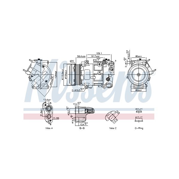 Kompressor, klimatanläggning 12V Nissens 891103 NISSENS