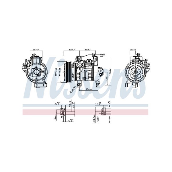Kompressor, klimatanläggning 12V Nissens 891130 NISSENS