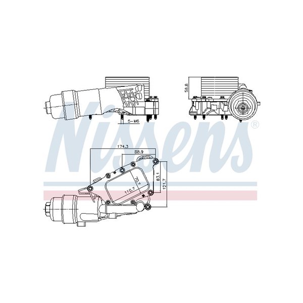 Oljekylare, motor Nissens 91385 NISSENS