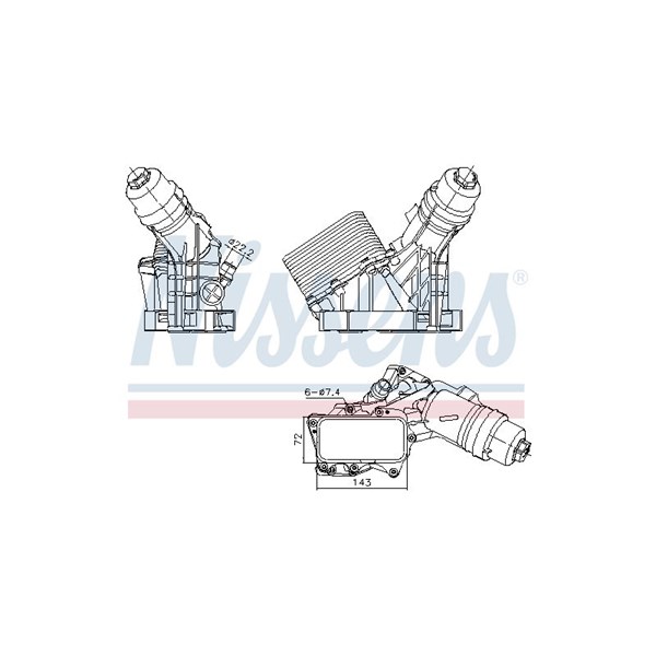 Oljekylare, motor Nissens 91487 NISSENS