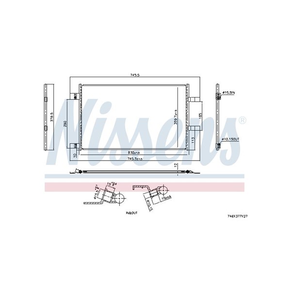Kondensor, klimatanläggning Nissens 940973 NISSENS