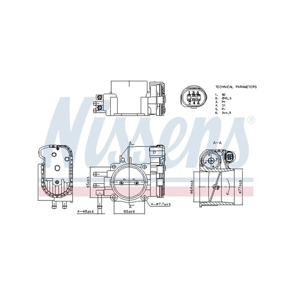 Gasspjäll/Spjällhus 12V Nissens 955036 NISSENS