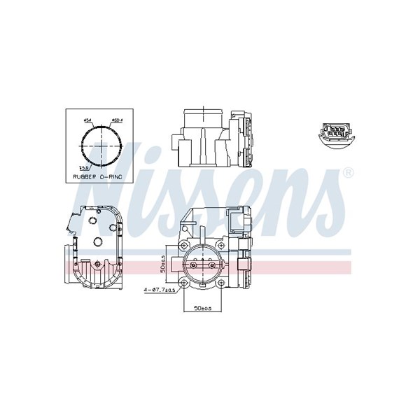 Gasspjäll/Spjällhus 12V Nissens 955075 NISSENS
