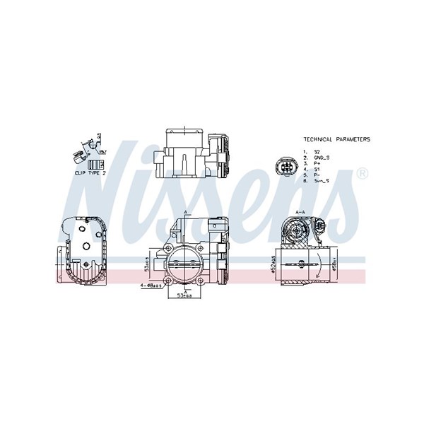 Gasspjäll/Spjällhus 12V Nissens 955119 NISSENS Gasspjäll/Spjällhus 12V Nissens 955119 NISSENS