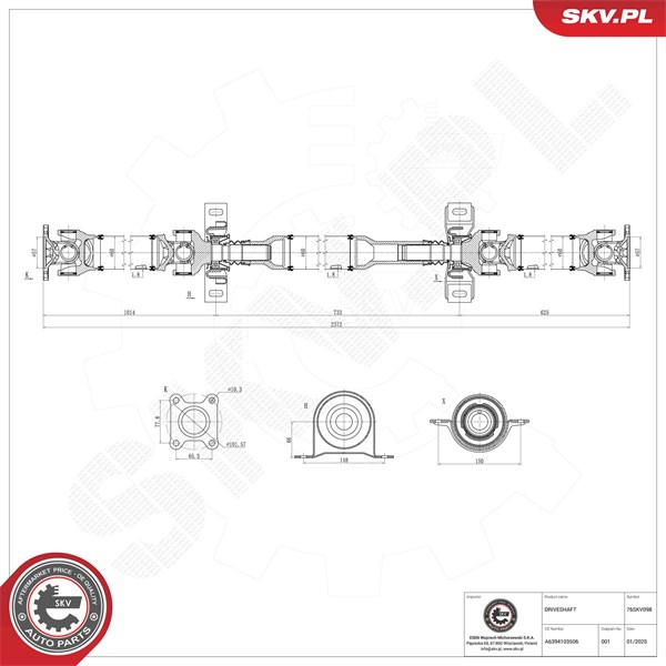 Drivaxel, Bakaxel, Bak Esen skv 76SKV098 ESEN SKV
