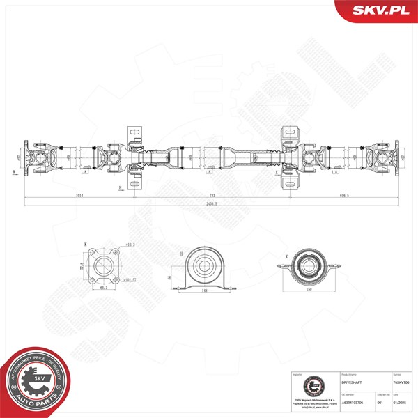 Drivaxel, Bakaxel, Bak Esen skv 76SKV100 ESEN SKV
