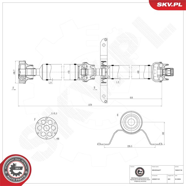 Drivaxel, Bakaxel, Bak Esen skv 76SKV118 ESEN SKV