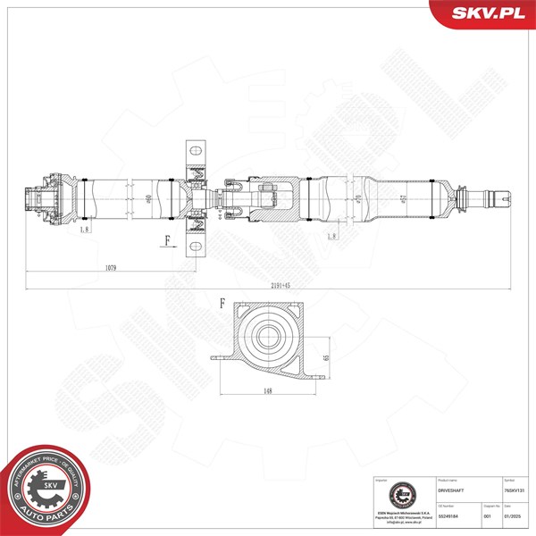 Drivaxel, Framaxel, Fram Esen skv 76SKV131 ESEN SKV