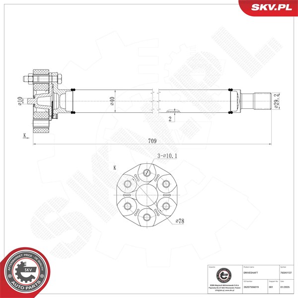 Drivaxel, Framaxel Esen skv 76SKV137 ESEN SKV