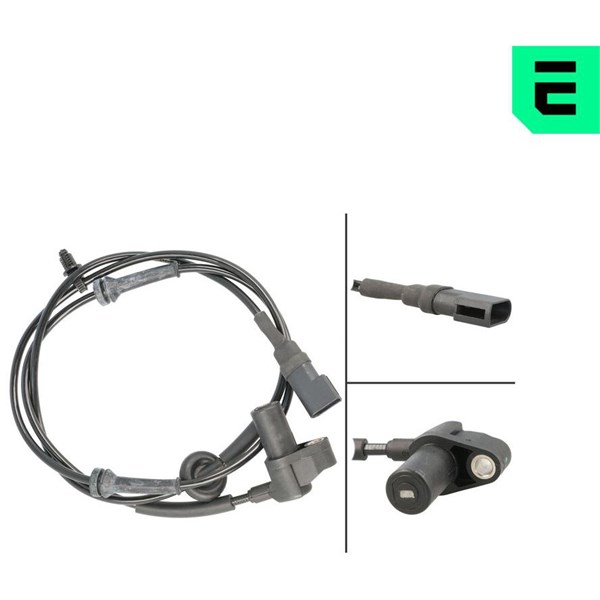 ABS-givare, Sensor, hjulvarvtal, Framaxel, framaxel vänster, Baka