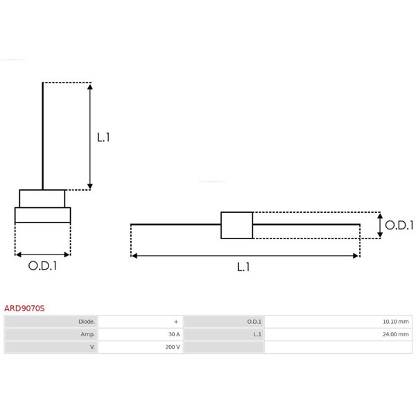 Likriktare, generator 20V 30A As-pl ARD9070S AS-PL