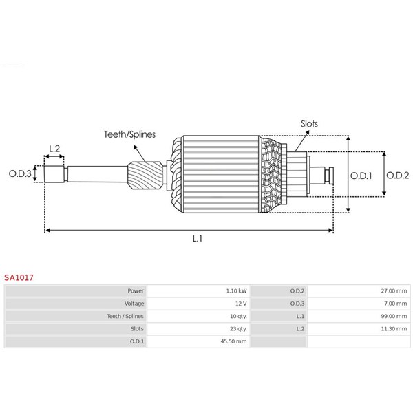 Reläankare, startmotor 12V As-pl SA1017 AS-PL Reläankare, startmotor 12V As-pl SA1017 AS-PL